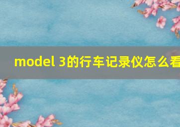 model 3的行车记录仪怎么看